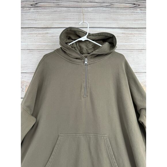 ALL SAINTS Xonda Full Zip Hoody Dress Womens Medium Olive Green Rough Hem - Picture 3 of 15